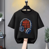 kids top Bottom Music Graphics Oversized T-Shirt and Pant Set